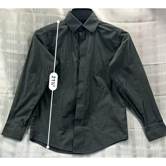 CHAPS, BOYS DRESS SHIRT, LONG SLEEVE, SIZE M (10-12), COLOR GRAY 0.BUTTON DOWN - Picture 5 of 11